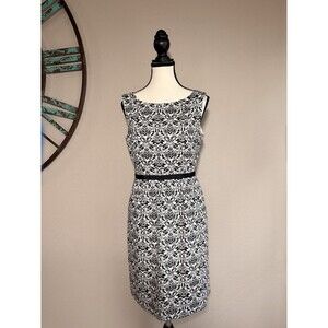 Ann Taylor LOFT Dress Black & White Sleeveless Lined Size 4 NWT